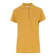 Katoenen Polo Shirt met Logo Detail Maison Kitsuné , Yellow , Dames