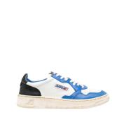 Vintage Low Leren Wit/Blauw Sneakers Autry , Multicolor , Heren