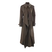 Dubbelbreasted katoenen trenchcoat Alexander McQueen , Brown , Dames