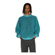 Katoenen Terry Crewneck Sweater Isa Boulder , Blue , Heren