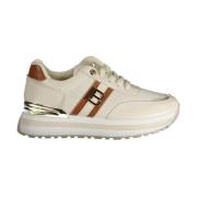 Stijlvolle Lace-Up Sneaker met Logo Laura Biagiotti , White , Dames