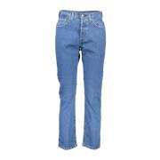 Blauwe Katoenen 5-Pocket Jeans met Logo Levi's , Blue , Dames