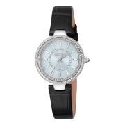Klassiek Leren Analoge Horloge Just Cavalli , Black , Dames