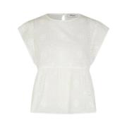 Broderie Anglaise Witte Top Modström , White , Dames