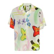 Relaxed Fit Flower Shop Viscose Shirt OAS , Multicolor , Heren