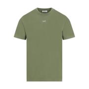 Four Leaf Stitch Arr Slim Tee Off White , Green , Heren