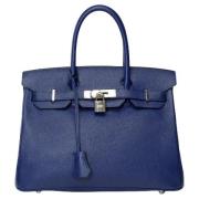 Pre-owned Leather handbags Hermès Vintage , Blue , Dames