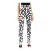 Zebra Print Straight Leg Jeans Rotate Birger Christensen , White , Dam...
