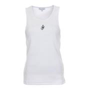 Geribbeld Mouwloos Tanktop JW Anderson , White , Dames