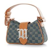 Denim Schoudertas met Jacquard Monogram Patroon Misbhv , Multicolor , ...