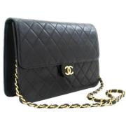 Pre-owned Leather chanel-bags Chanel Vintage , Black , Dames