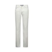 Witte Katoenen Slim Fit Zomerbroek Gardeur , White , Heren