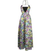 Zebra en Bloemenprint Maxi Jurk Just Cavalli , Multicolor , Dames