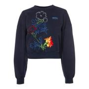 Bloemen Sweatshirt Liefde Stiksels Kenzo , Blue , Dames