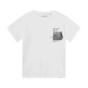 Artwork Print Katoenen T-Shirt Les Deux , White , Heren