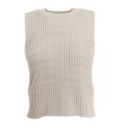 Mouwloze Gebreide Top Drykorn , Beige , Dames