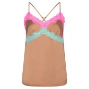 Bloemen Kant Camisole Top Love Stories , Beige , Dames