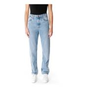 Retro Stonewash Highwaist Jeans Nudie Jeans , Blue , Dames