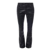 Zwarte Slim Fit Broek met Knopen Purple Brand , Black , Heren