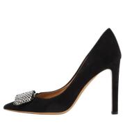 Pre-owned Suede heels Salvatore Ferragamo Pre-owned , Black , Dames