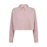 Katoenen Crisp Crop Shirt Roze Co'Couture , Pink , Dames