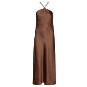 Zijden Midi Jurk Chestnut Envii , Brown , Dames