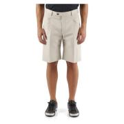 Katoen Linnen Regular Fit Bermuda Shorts Corneliani , Beige , Heren