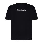 Zwart Logo Slim Tee T-shirts Polos Palm Angels , Black , Heren