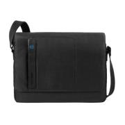 Zwarte Messenger Handtas Aw20 Piquadro , Black , Heren