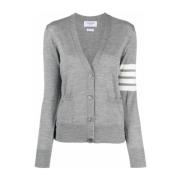 Grijze 4-Bar Wollen Vest Trui Thom Browne , Gray , Dames