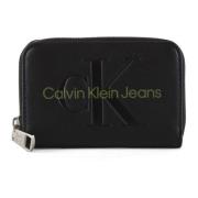 Eco-lederen Ritsportemonnee Logo Print Calvin Klein Jeans , Black , Da...