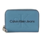 Eco-leren Mini Portemonnee met Ritssluiting Calvin Klein Jeans , Blue ...