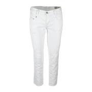 Witte Katoenen Heren Jeans met Rits en Knoop Diesel , White , Heren
