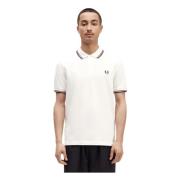 Polo Shirt met Contraststrepen Fred Perry , White , Heren