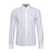 Slim Katoenen Linnen Overhemd - Wit Tommy Hilfiger , White , Heren