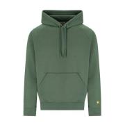 Groene Chase Hoodie Fleece Katoen Carhartt Wip , Green , Heren