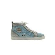 Pre-owned Leather sneakers Christian Louboutin Pre-owned , Blue , Here...