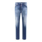 Cool Guy Katoenen Jeans met Logo Patch Dsquared2 , Blue , Heren