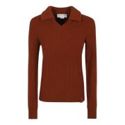 Bruine Cashmere Ribgebreide Sweater Aw24 Victoria Beckham , Brown , Da...
