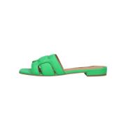 Groene leren instapsandalen Bibi Lou , Green , Dames