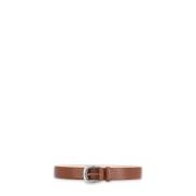 Bruin Leren Riem met Metalen Gesp Maison Margiela , Brown , Dames