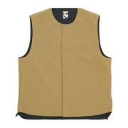 Gewatteerd vest met zijzakken Gr10K , Beige , Heren