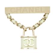 Pre-owned Leather chanel-jewelry Chanel Vintage , Yellow , Dames