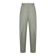 Herringbone Wol Broek met Plooien Dries Van Noten , Gray , Dames