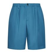 Turquoise Blauw-Groene Geplooide Shorts Marni , Blue , Heren