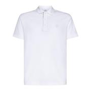 Witte Polo Shirt Geborduurd Logo Burberry , White , Heren