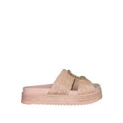 Stro Sandalen met Leren Binnenzool Emanuelle Vee , Pink , Dames