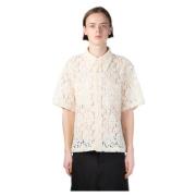 Ivory Floral Buttondown Shirt Eckhaus Latta , Beige , Heren