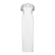 Witte Bustier Jurk met Ruchedetails Alessandra Rich , White , Dames