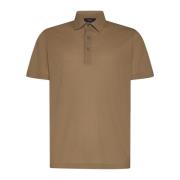 Beige Katoenen Polokraag Shirt Herno , Brown , Heren